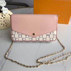 Dames nieuwe handtas schoudertas leer luxe designer klassieke mode dame cursief tas kan worden gemaakt in een portemonnee ~ 61276 ~ 50