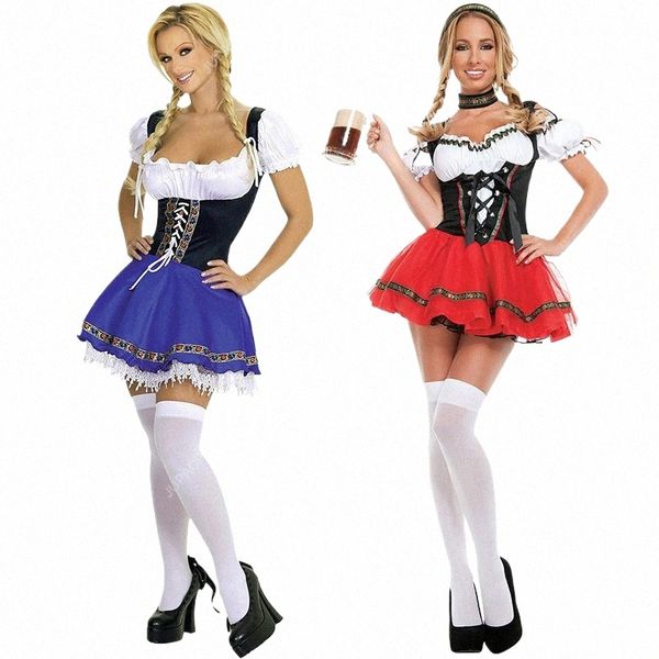 Oktoberfest des femmes Dr Oktoberfest jeune fille servante Costume de femme de chambre femmes bavaroise bière fille fête fantaisie Dr 55F5 #