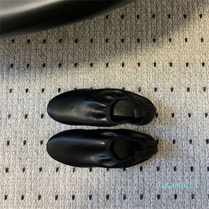 Zapatos de abuela de cuero de un pie para mujer, zapatos casuales, zapatos de ballet plisados con punta redonda y fondo plano