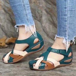 Chaussures à orteils d'été ouvertes pour femmes à plat pour femmes Sandales de marche légères confortables non glissantes 230807 186