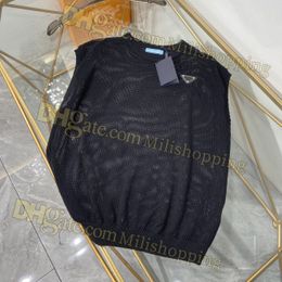 Dames P-tanks Camis Women Designer Tops T-brede schouderband Vest Mouwloze top driehoekige letterbadge T-shirt