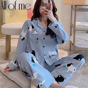 Ensemble de pyjamas pour femmes Pijama Lingerie pour femme Homewear Printemps Col en V Manches longues Pantalon Costume Vêtements de nuit Pyjamas Ensembles Viscose 220421