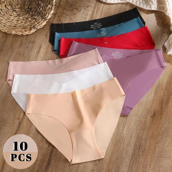 Culotte femme 10pcs glace soie femme lot de 10 unités sous-vêtements doux ensemble femme slips kit pièces en gros mode