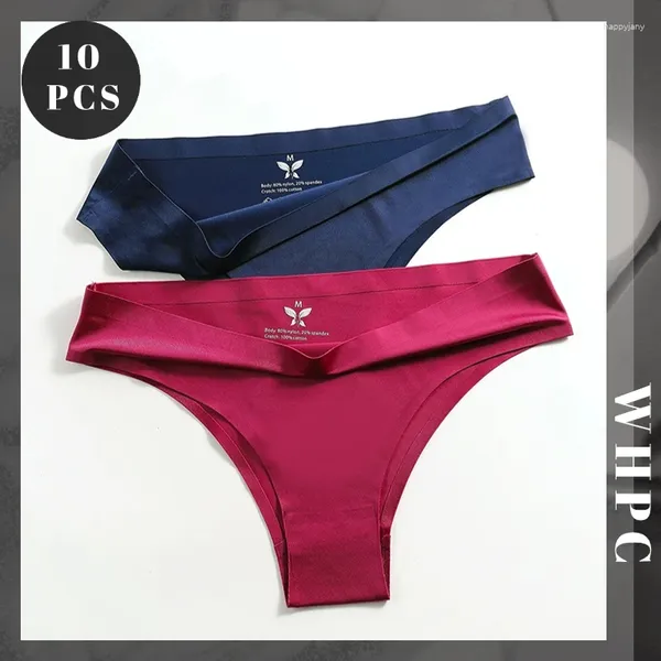 Culotte de femmes 10pcs / ensemble sans couture dames sportives de fitness sous-vêtements féminin lingerie sexy thongs basse hauteur bikini solide t-back