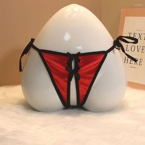 Dames slipje 1213 Japan Zuid -Korea luxueuze kant string dame satijn open dossier om sexy boog sex -appeal big size solide kleur te voorkomen