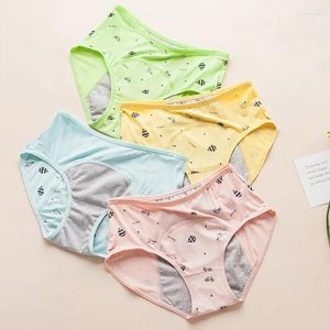 Dames Slipje 1pc Tiener Menstruatieondergoed Zacht Modaal Kinderslips Schattig Roze Lingerie Voor Meisjes Kinderen Lekvrije onderbroek