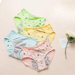 Women's Panties 1Pcs Soft Modal Kids Briefs Girls Children Leak-Proof For Teenager Menstrual Underwear Cute Pink Lingerie