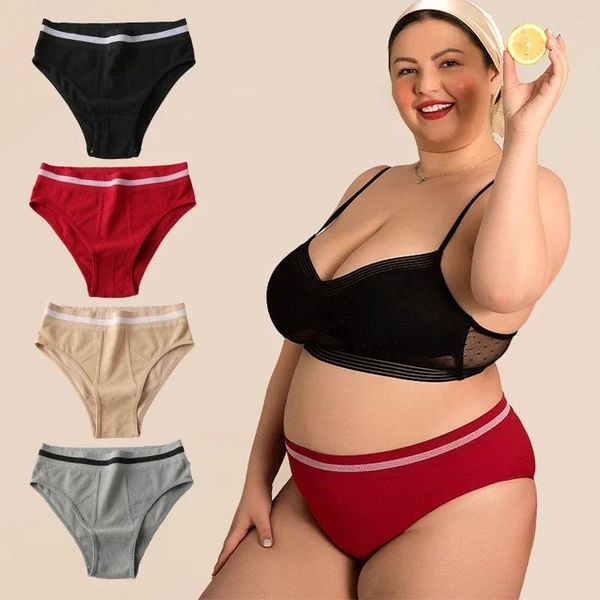 Culotte Femme 1XL-4XL Plus Taille Taille Haute Sans Couture Femmes Sous-vêtements Confortables et respirants Femme Sexy Lingerie Solide Slips