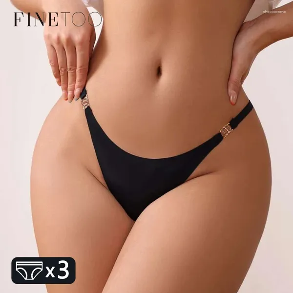 Brasas para mujeres 2/3 piezas Mujeres sexys sin costuras sin transpirable breve breve damas hebraz de metal lencería baja ropa interior sólida