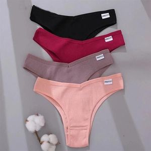 Vrouwen Slipje 2021 Katoen Braziliaanse Vrouwen Sexy V Taille G-string Ondergoed Vrouwelijke T-back Onderbroek M-XL Dame Bikini Panty 3219J