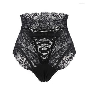 Vrouwen Slipje 2023 Sexy Vrouwen Hoge Taille Kanten Thongs En Ondergoed Dames Hollow Out Onderbroek Erotische Imitatie Lingerie