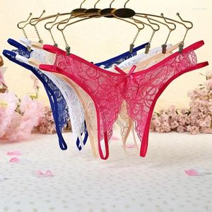 Dames slipje 2024 dames sexy kanten string verleiding pure lingerie vrouwelijk crotchless bowknot ondergoed voor vrouwen