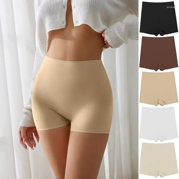 Bragas de mujer 2024 sin costuras spandex hielo seda pantalón de protección pantalones mujeres debajo de la falda ropa interior transpirable sin curling boxeadores para