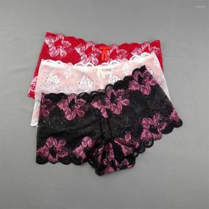 Culotte Femme 2024 Sous-vêtements transparents Femmes Sexy Dentelle Bikini Bas Boyshorts Creux Dames Floral Boxers M-XXL