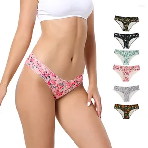 Culotte Femme 20pcs Coloré Floral Léopard Imprimé Pour Femmes Tendance Sexy Respirant Sans Couture Faible Hauteur Feuille Plante Modèle Femme Slip