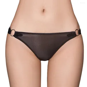 Bragas de mujeres 28) informes transparentes sexys de ropa interior brillante ultra delgada lencería erótica Las mujeres se ven a través de malla gris oscuro