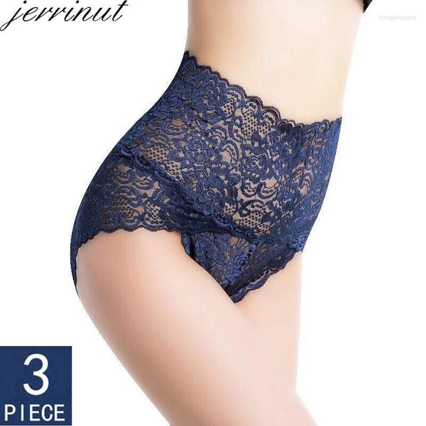 Culotte Femme 2pcs / 3pcs Femmes Sous-vêtements sexy Dentelle Taille haute Knickers Mesh Floral Slip sans couture