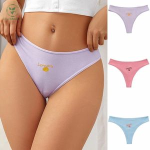 Culotte de femmes 3 pcs Fruit imprimé de glace côtelée confort Low Rise plus taille sexy t