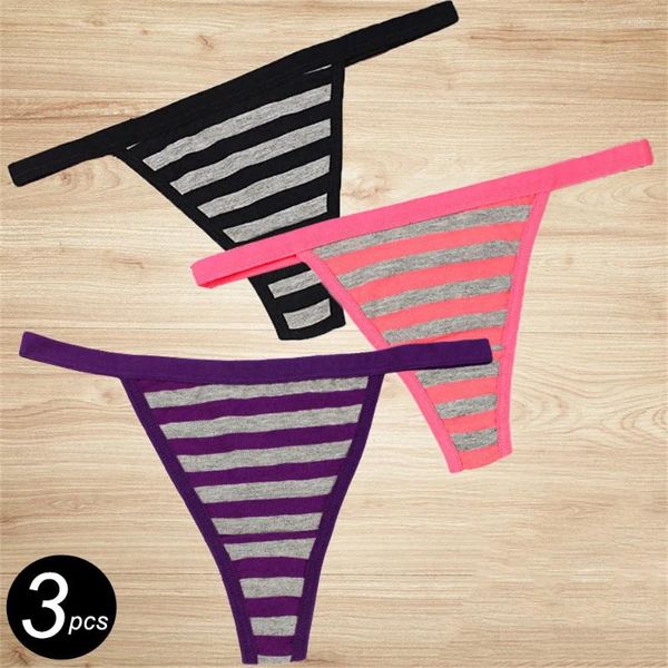 Bragas para mujeres 3pcs algodón g de algodón para mujeres ropa interior sin costura