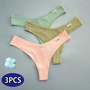 Culotte de femmes 3 pcs de haute qualité en coton strings femmes couleurs solides sous-vêtements sexy confort de lingerie douce lingerie femelle sous-pants