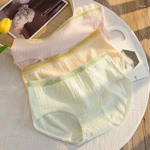 Culotte de femmes 3pcs / set Coton Underwear for Women Underpants Étudiant de filles Briefes Lady Migne Lingerie Macaron Couleur multicolore