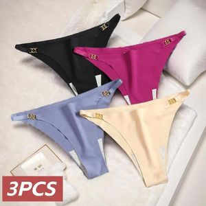 Damesslipje 3pcs/set sexy bikini naadloze verleiding ondergoed vrouwelijke elasticiteit dunne riem string dames effen zachte lingerie