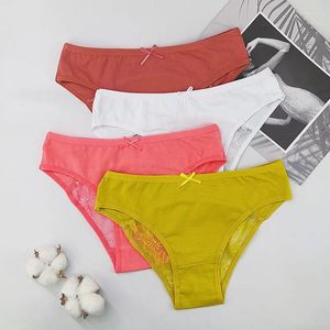 Vrouwen Slipje 3 Stuks Sexy Kant M-XL Ondergoed Mode Transparante Slips Dames Zachte Panty Laagbouw Katoenen Onderbroek 2024