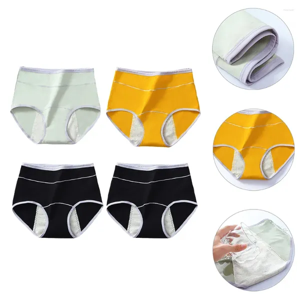 Pantidas de mujeres 4 parejas Pantalones fisiológicos menstruales menstruación calzadas para hembra spandex resortes transpirables