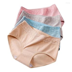 Culotte de femmes 4pcs coton brève graphène en dentelle sous-vêtements solide intime lingerie japon