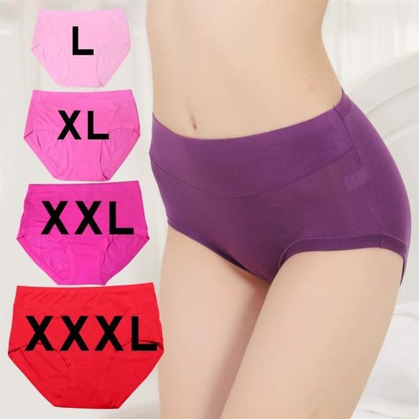 Bragas para mujer 4 unids / lote 2022 Moda Fibra de bambú Talla grande Panty sin costuras Mujeres Calzoncillos grandes Cintura alta Ropa interior para mujer 240D