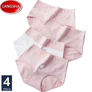 Women's Panties 4Pcs Plus Size M-5XL Panties Women Cotton High Waist Slimming Underwear Seamless Girls Briefs Sexy Female Breathable Lingerie 230518