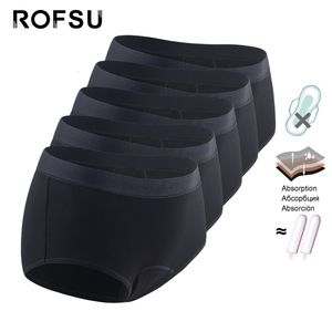 Culottes pour femmes 5 PcsLot Période menstruelle Culotte en coton modal pour femmes Sous-vêtements absorbants lourds Lingerie féminine Stretch Doux Culottes délicates 230310