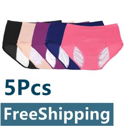 Culottes pour femmes 5 pcspack période menstruelle culottes femmes anti-fuite coton confort incontinence slips taille haute sexy maille sous-vêtements plus taille 221202