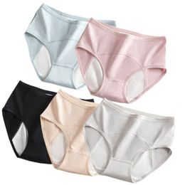 Culottes pour femmes 5pcs / set période menstruelle culottes femmes coton période étanche respirant femme imperméable menstruation taille haute sous-vêtements 230420