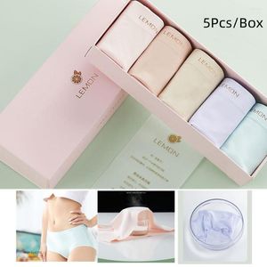 Culottes pour femmes 5 pièces femmes confort glace soie Sexy respirant femme sous-vêtements sans couture dames taille moyenne Lingeries jolies filles slips