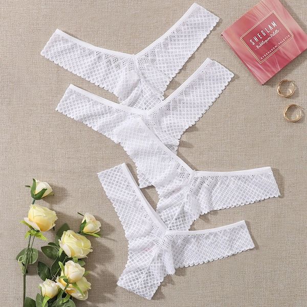 Culottes pour femmes Aundies voir à travers le string blanc sous-vêtements pour femmes Lingerie Sexy 2 Pack ensemble solide 231027
