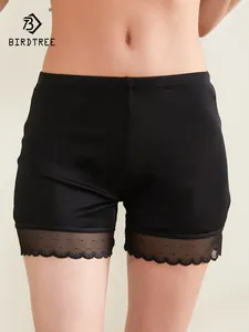 Culotte Femme Birdtree Véritable Dentelle De Soie Tricotée Short De Sécurité Demi-slips Pour Femme Anti Vidé Pantalon De Fond 2024 Sous-vêtements D'été