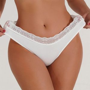 Briefs de culotte de femmes pour les filles confortables en dentelle sans couture pure blanc pur substitution en sous-vêtements ropa intérieur sexys mujer