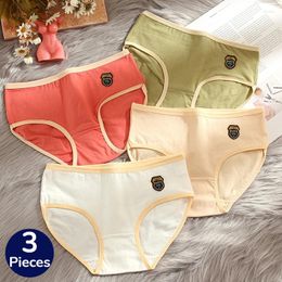 BZEL – culotte en coton pour femmes, sous-vêtements simples, respirants et confortables, Lingerie douce et respectueuse de la peau, pièces/ensemble, 3 pièces/ensemble