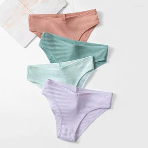 Culotte de femmes bzel 4pcs / set coton simple sous-vêtements rayé hremptable confortable sonneries sexy lingerie confort
