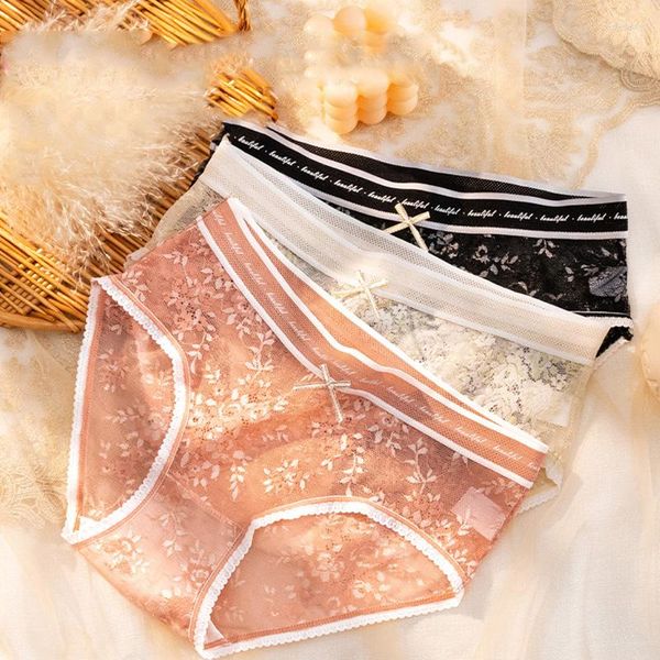 Culotte Femme Mode Japonais Brodé Pour Filles Sous-vêtements Sexy Simple Confort Panty Été Respirant Lingerie Femmes Briefs 2023