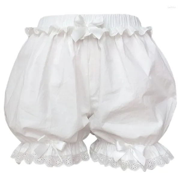 Culotte Femme Mode Maid Sweet Ruffled Lace Trim Shorts Pour Femmes Adolescentes Filles Japonais Cosplay Bowknot Citrouille Bloomers Drop