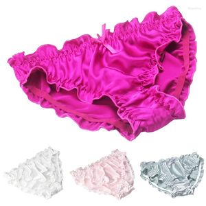 Fashion de culotte de femmes Sexe satin satin satin rassasie Rouffle Milk élastique Sous-vêtements respirant lingerie mi-jumelle sans couture Femmes