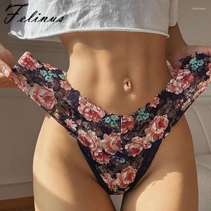 Culotte Femme FELINUS Femmes Sexy Fleurs Taille Basse G String String Sous-Vêtements Femme Tentation Respirant Lingerie Ultra Mince Intimates