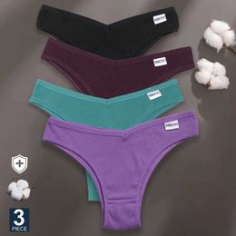 Dames slipje Finetoo 3-delige/set ondergoed dames katoen ondergoed dames string sexy ondergoed low rise underwear bikini Braziliaanse onderkleding2405