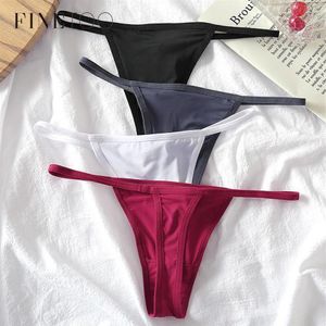 Women's Panties FINETOO 3Pcs set Sexy Low-rise Thongs Women Bikini T-back Underpants M-XL Female G-String Panty Ladies Thong 221g