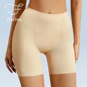 Culotte Femme Flarixa Boxer Briefs Pour Femmes Sans Couture Glace Soie Sécurité Shorts Sous La Jupe Taille Haute Minceur Pantalon D'été