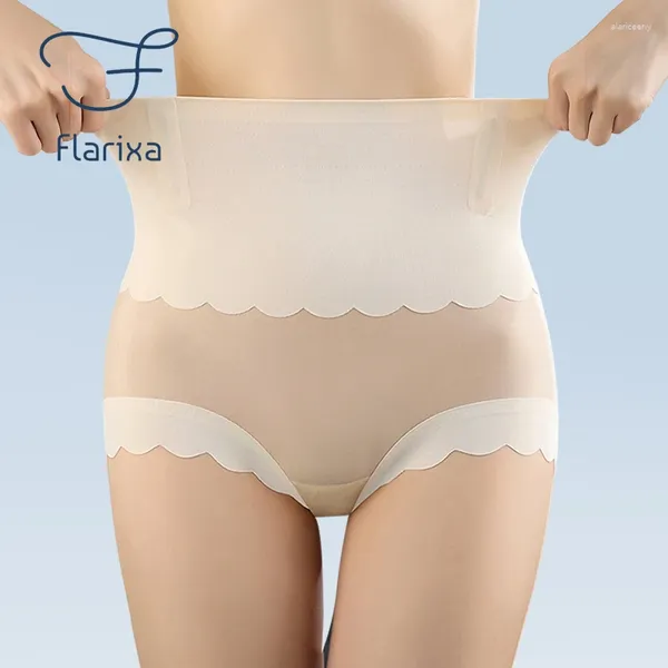 Flarixa – culotte en soie glacée sans couture pour femme, taille haute, façonnant le ventre, contrôle BuLift, pantalon en maille respirante