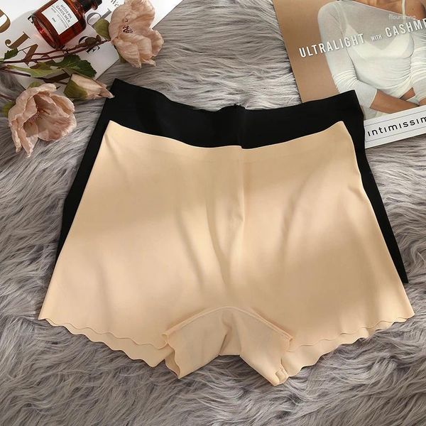 Culotte Femme Giczi Sans Couture Wavy Edge Boxers Soie Satin Lingerie Confortable Boyshorts Respirant Femme Sous-Vêtements De Sport Vente