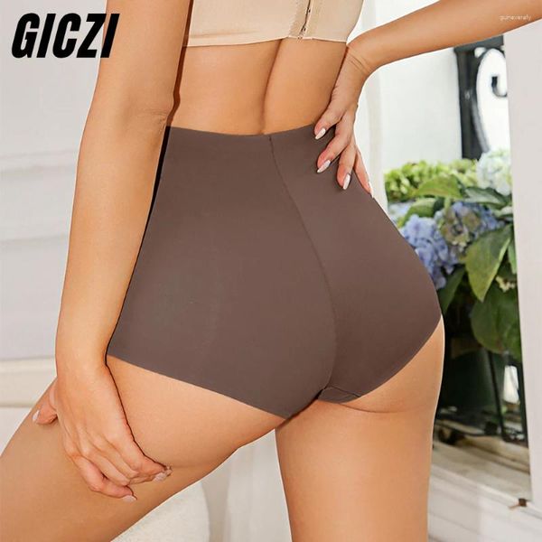 Culotte Femme Giczi Boxers doux Slip uni Slip de sécurité sans couture Sous-vêtements féminins Confort Yoga Boyshorts Silk Stain pour femme